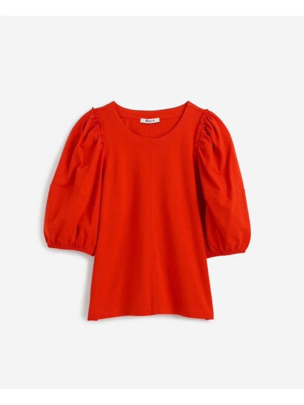 NWT Madewell Red Puff-Sleeve Tee - Size: XXS